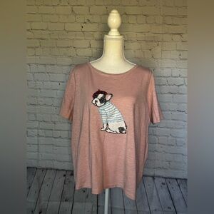 {Talbots} Dusty Pink Frenchie Top